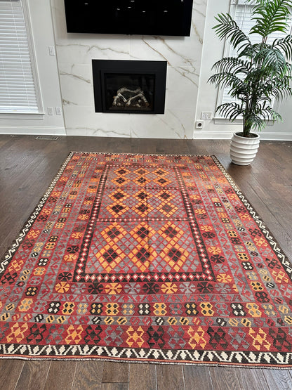 7x10 Old Washed Kilim